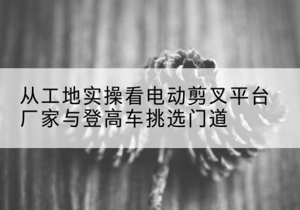 紫云电动剪叉升降平台厂家-从工地实操看电动剪叉平台厂家与登高车挑选门道